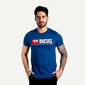 Camiseta Diesel Logo Azul Royal