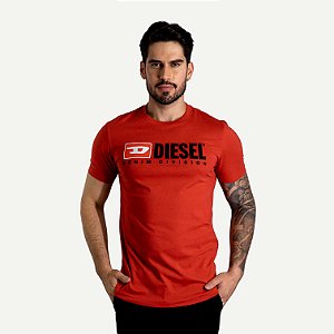 Camiseta Diesel Logo Vermelha