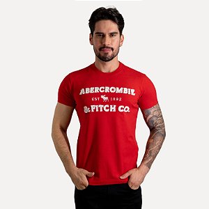 Camiseta Abercrombie Fitch Co. Vermelha