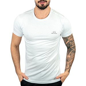 Camiseta AX Escrita Branca