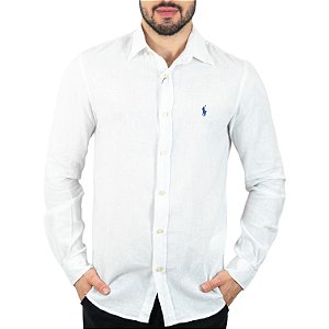 Camisa RL Linho Custom Fit Branca