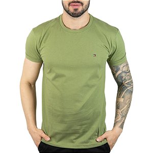 Camiseta Tommy Hilfiger Básica Verde Oliva