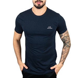 Camiseta AX Escrita Azul Marinho