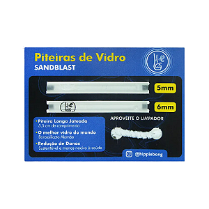 Card 2 Piteiras de Vidro Sandblast + Hastes de Limpeza Hippie Bong