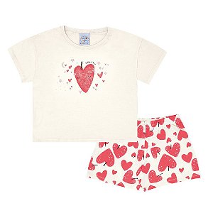 Conjunto Blusa E Short-Saia Cute Baby Rosa - Pulla Bulla