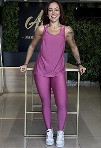 CONJUNTO FITNESS TRIO CALÇA FUCSIA