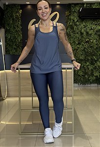 CONJUNTO FITNESS TRIO CALÇA AZUL JEANS