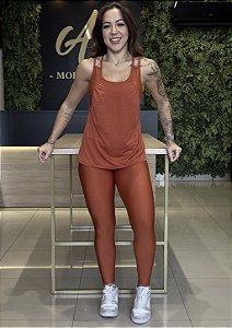 CONJUNTO FITNESS TRIO CALÇA TERRACOTA