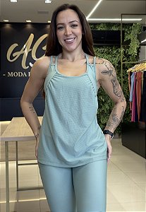 CONJUNTO FITNESS TRIO CALÇA VERDE MEDITERRÂNEO