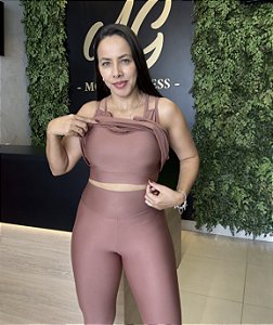 CONJUNTO FITNESS TRIO CALÇA CACAU