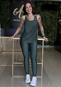 CONJUNTO FITNESS TRIO CALÇA VERDE FLORESTA