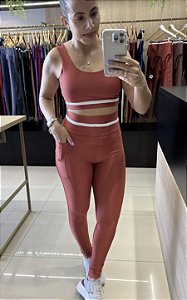 CONJUNTO FITNESS COMPRESSÃO TERRACOTA