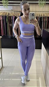 CONJUNTO FITNESS COMPRESSÃO LAVANDA
