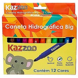 CANETA HIDROGRAFICA 12 CORES BIG LAVAVEL KAZ