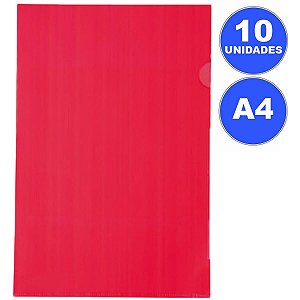 PASTA EM L A4 VERMELHO C/10 ACP