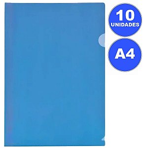 PASTA EM L  A4 AZUL C/10 ACP