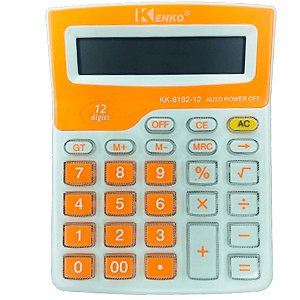 CALCULADORA MESA 12 DIG.KK-8182-12 KENKO LARANJA