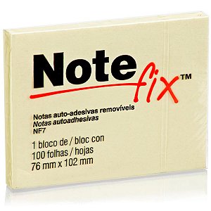 BLOCO ADESIVO 76X102 AMARELO 100FLS NOTE FIX 3M