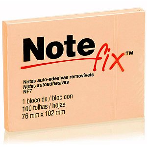 Bloco Adesivo 76X102 Laranja 100Fls Note Fix 3M