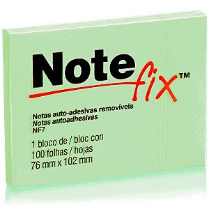 Bloco Adesivo 76X102 Verde 100Fls Note Fix 3M
