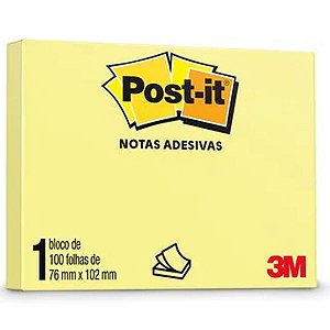 Bloco Adesivo 76X102 Amarelo 100Fls Post It 3M