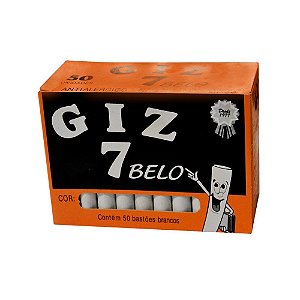 Giz Escolar Plastificado Branco C/50 7 Belo