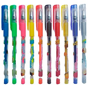Caneta Gel 10 Cores Perfumadas