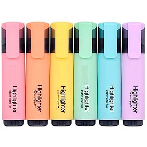 MARCA TEXTO 6 CORES PASTEL HIGHLIGHTER