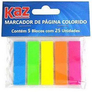 MARCADOR DE PAGINA 5 CORES 125FLS KAZ