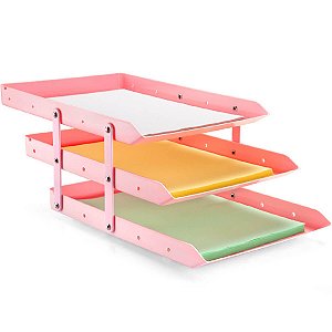 CAIXA CORRESPONDENCIA TRIPLA MOVEL ROSA PASTEL WALEU