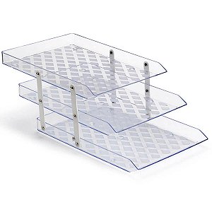 CAIXA CORRESPONDENCIA TRIPLA MOVEL ACRILICO POLIPROPILENO CRISTAL WALEU