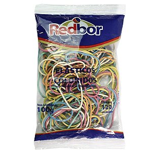 Elastico Latex Colorido C/12 100G Redbor