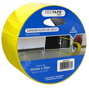 FITA ADESIVA PVC DEMARCACAO DE SOLO 48MMX30M AMARELA
