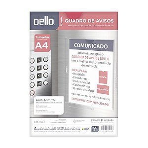 QUADRO DE AVISO MULTIUSO A4 CRISTAL 0534.H DELLO