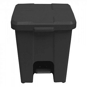 Lixeira Plastica Quadrada 15L C/ Pedal Preta P15P Jsn