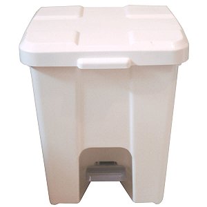 Lixeira Plastica Quadrada 15L C/ Pedal Branco P15B Jsn