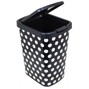 LIXEIRA PLASTICA 9L LABEL CLICK POA PRETA ARQPLAST