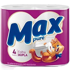 Papel Higienico Folha Dupla C/4 Rolos 30M Max Pure