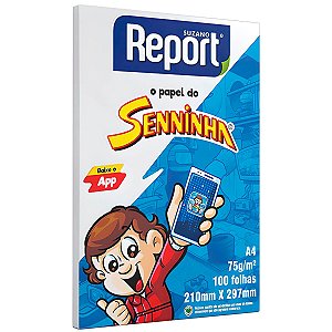 PAPEL SULFITE A4 BRANCO 75G C/100 FOLHAS SENINHA REPORT