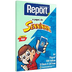 PAPEL SULFITE A4 VERDE 75G C/100 FOLHAS SENINHA REPORT