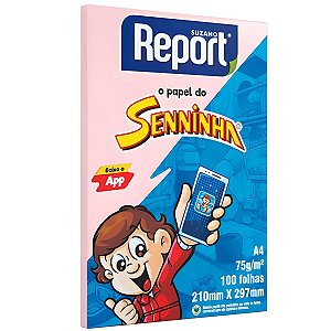 PAPEL SULFITE A4 ROSA 75G C/100 FOLHAS SENINHA REPORT