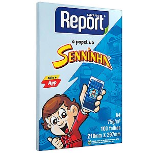 PAPEL SULFITE A4 AZUL 75G C/100 FOLHAS SENINHA REPORT