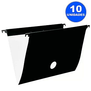 Pasta Suspensa Preta Vareta Plastica C/10 Golden Kraft