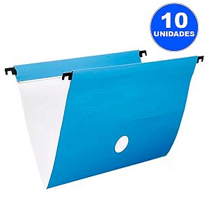 PASTA SUSPENSA AZUL CLARA VARETA PLASTICA C/10 GOLDEN KRAFT