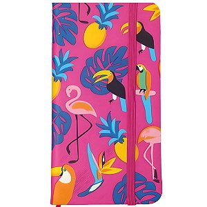 CADERNO ANOTACOES 83x163CM C/ PAUTA 82FLS ARARA ROSA