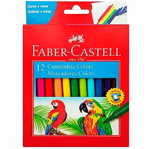 CANETA HIDROGRAFICA 12 CORES VIVAS FABER CASTELL