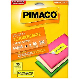 ETIQUETA FLUORESCENTE 25,4X66,7MM 5580A PIMACO