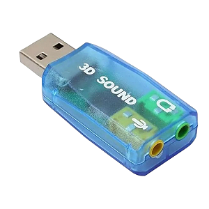 ADAPT.USB A MACHO X AUDIO E FONE AZUL