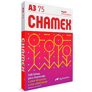 PAPEL SULFITE A3 BRANCO 75G C/500 FOLHAS CHAMEX