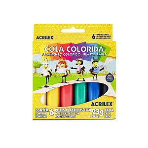 COLA COLORIDA 6 CORES ACRILEX